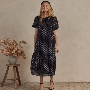 Noralee Claire Black and Ivory Dot Dress